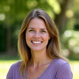 Lisa M. and her children meditating outdoors